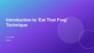 Introduction To Eat That Frog Productivity Technique PPT Template AT