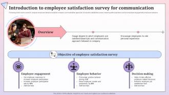 Introduction To Employee Satisfaction Survey For Comprehensive Communication Plan