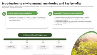 Introduction To Environmental Benefits Precision Farming System For Environmental Sustainability IoT SS V