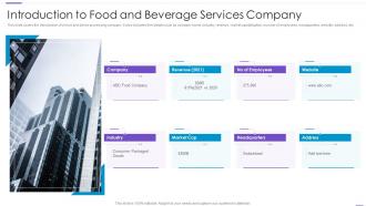 Introduction To Food And Beverage Services Company