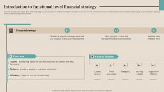 Introduction To Functional Level Financial Strategy Optimizing Functional Level Strategy SS V