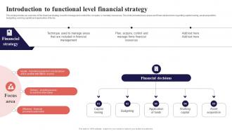 Introduction To Functional Level Financial Strategy Organization Function Strategy SS V