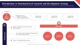 Introduction To Functional Level Research And Organization Function Strategy SS V