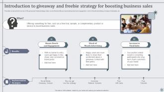 Introduction To Giveaway And Freebie Strategy For Effective Sales Techniques To Boost Business MKT SS V
