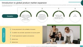 Introduction To Global Product Market Expansion Global Market Expansion For Product
