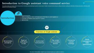 Introduction To Google Assistant Voice Command Service Iot Smart Homes Automation IOT SS