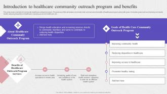 Introduction To Healthcare Community Outreach Program Complete Guide To Community Strategy SS