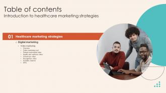 Introduction To Healthcare Marketing Strategies Table Of Contents Strategy SS V