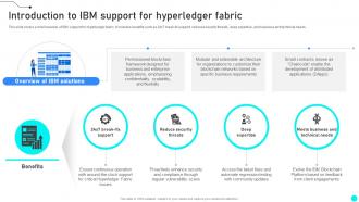 Introduction To IBM Support For Hyperledger Fabric Exploring Diverse Blockchain BCT SS