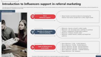 Introduction To Influencers Support In Referral Marketing Referral Marketing MKT SS V