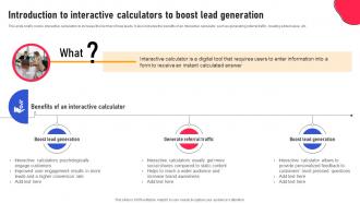 Introduction To Interactive Calculators To Boost Lead Creating An Interactive Marketing MKT SS V