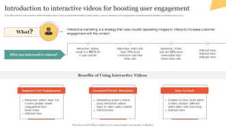 Introduction To Interactive Videos For Boosting User Engagement Using Interactive Marketing MKT SS V