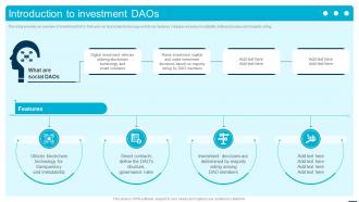 Introduction To Investment DAOs Introduction To Decentralized Autonomous BCT SS