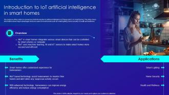 Introduction To IOT Artificial Intelligence In Smart Homes Merging AI And IOT