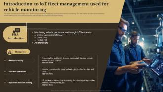 Introduction To IoT Fleet Management Used IoT Supply Chain Management IoT SS
