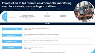 Introduction To IoT Remote Environmental Monitoring Patients Health Through IoT Technology IoT SS V