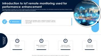 Introduction To IoT Remote Monitoring Monitoring Patients Health Through IoT Technology IoT SS V