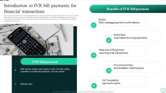 Introduction To IVR Bill Payments For Financial Transactions Omnichannel Banking Services