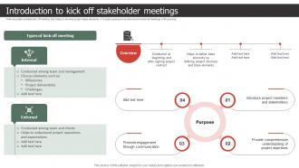 Introduction To Kick Off Stakeholder Meetings Strategic Process To Create