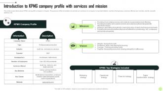Introduction To KPMG Company Profile KPMG Operational And Marketing Strategy SS V