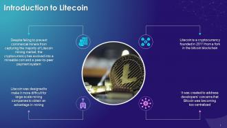Introduction To Litecoin As A Key Cryptocurrency Training Ppt