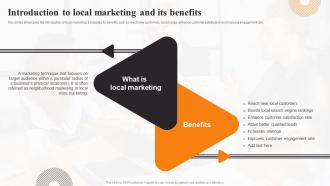 Introduction To Local Marketing And Its Benefits Local Marketing Strategies To Increase Sales MKT SS