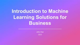 Introduction To Machine Learning Solutions For Business PPT Structure AT