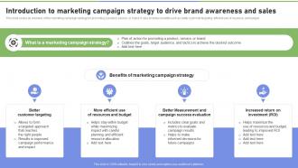 Introduction To Marketing Campaign Strategy To Drive Brand Awareness Strategies To Ramp Strategy SS V