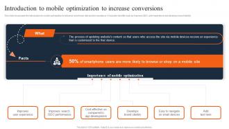 Introduction To Mobile Optimization To Increase Travel And Tourism Marketing Strategies MKT SS V
