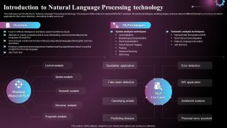 Introduction To Natural Language Processing Technology