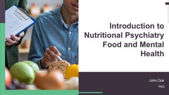 Introduction To Nutritional Psychiatry Food And Mental Health PPT Slides AT