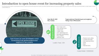 Introduction To Open House Event For Increasing Property Real Estate Marketing Ideas To Improve MKT SS V