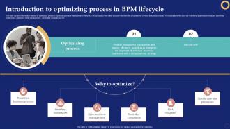 Introduction To Optimizing Process In Bpm Lifecycle Business Process Management System