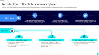 Introduction To Oracle Blockchain Explorer Exploring Diverse Blockchain BCT SS