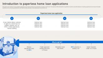 Introduction To Paperless Home Loan Applications Deployment Of Banking Omnichannel