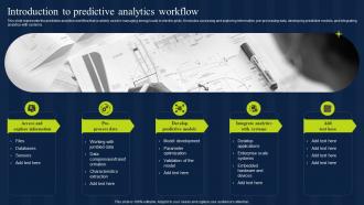 Introduction To Predictive Analytics Workflow Estimation Model IT