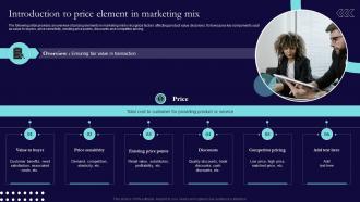 Introduction To Price Element In Marketing Mix Sales And Marketing Process Strategic Guide Mkt SS