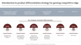 Introduction To Product Differentiation Strategy For Process To Setup Brilliant Strategy SS V