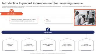 Introduction To Product Innovation Used For Increasing Market Penetration To Improve Brand Strategy SS