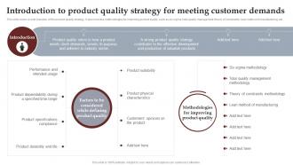 Introduction To Product Quality Strategy For Meeting Process To Setup Brilliant Strategy SS V