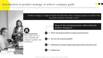 Introduction To Product Strategy To Achieve Company Goals Guide For Building Effective Product