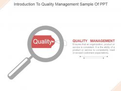 Introduction To Quality Management Sample Of Ppt
