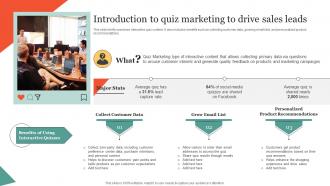 Introduction To Quiz Marketing To Drive Sales Leads Using Interactive Marketing MKT SS V