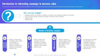 Introduction To Rebranding Campaign To Increase Sales Marketing Campaign Strategy To Boost