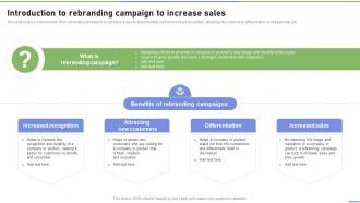 Introduction To Rebranding Campaign To Increase Sales Strategies To Ramp Strategy SS V