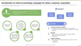 Introduction To Referral Marketing Campaign For Better Customer Strategies To Ramp Strategy SS V