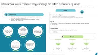 Introduction To Referral Marketing Campaign Innovative Marketing Tactics To Increase Strategy SS V