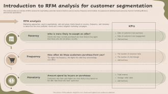 Introduction To RFM Analysis For Customer Strategic Guide For Market MKT SS V