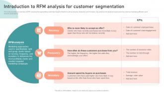 Introduction To Rfm Analysis For Segmentation Customer Segmentation Targeting And Positioning Guide