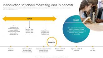 Introduction To School Marketing And Its Benefits Implementation Of School Marketing Plan To Enhance Strategy SS